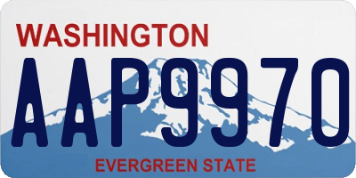 WA license plate AAP9970