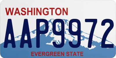 WA license plate AAP9972