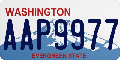 WA license plate AAP9977