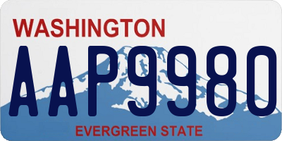 WA license plate AAP9980