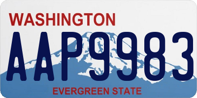 WA license plate AAP9983