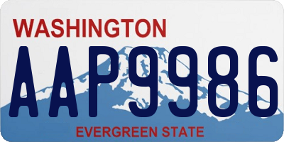 WA license plate AAP9986