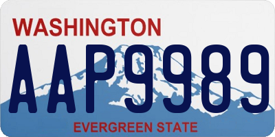 WA license plate AAP9989