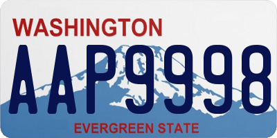 WA license plate AAP9998