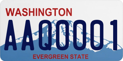WA license plate AAQ0001