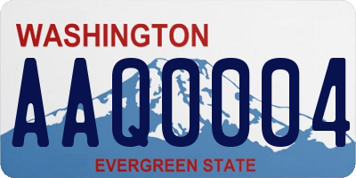 WA license plate AAQ0004