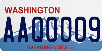 WA license plate AAQ0009