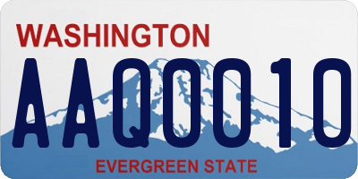 WA license plate AAQ0010