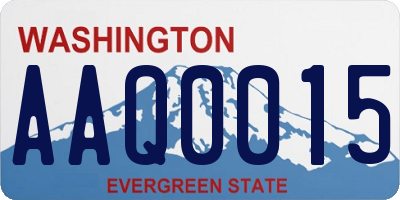 WA license plate AAQ0015