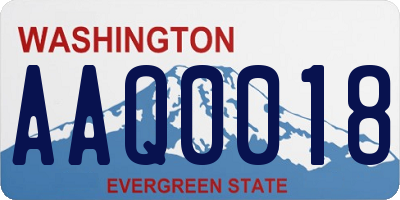 WA license plate AAQ0018