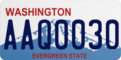 WA license plate AAQ0030