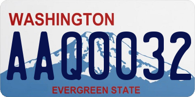 WA license plate AAQ0032