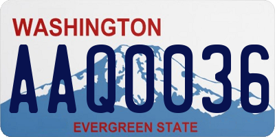 WA license plate AAQ0036