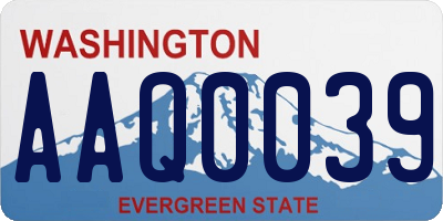 WA license plate AAQ0039