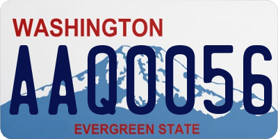 WA license plate AAQ0056