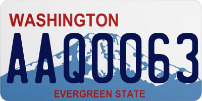 WA license plate AAQ0063
