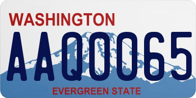 WA license plate AAQ0065