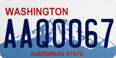 WA license plate AAQ0067