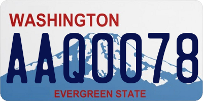 WA license plate AAQ0078