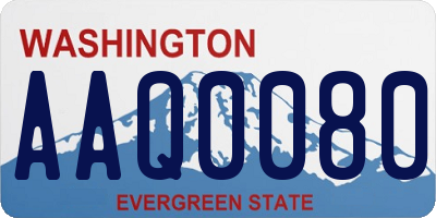 WA license plate AAQ0080