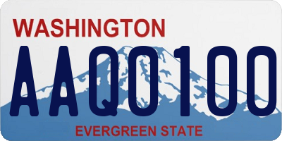 WA license plate AAQ0100