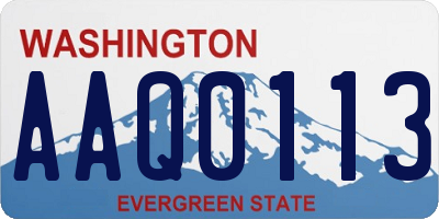 WA license plate AAQ0113