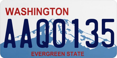 WA license plate AAQ0135