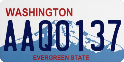 WA license plate AAQ0137