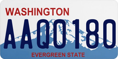 WA license plate AAQ0180