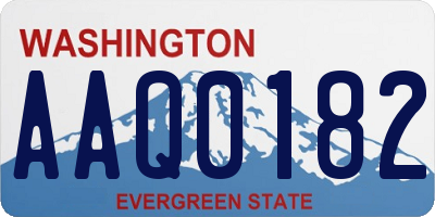 WA license plate AAQ0182