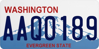 WA license plate AAQ0189