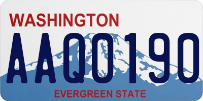 WA license plate AAQ0190