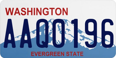 WA license plate AAQ0196