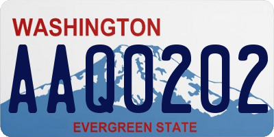 WA license plate AAQ0202