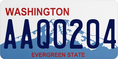WA license plate AAQ0204