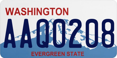 WA license plate AAQ0208