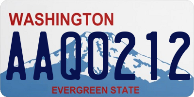 WA license plate AAQ0212