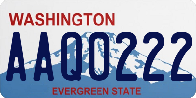 WA license plate AAQ0222