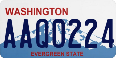 WA license plate AAQ0224