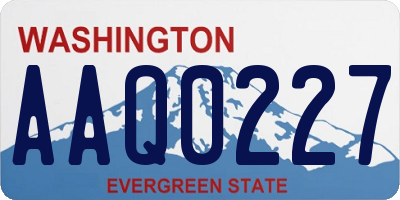 WA license plate AAQ0227