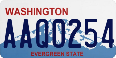 WA license plate AAQ0254