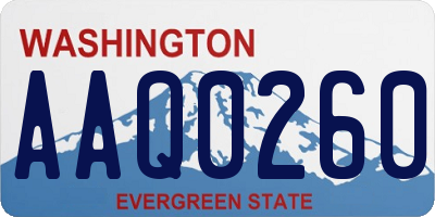 WA license plate AAQ0260