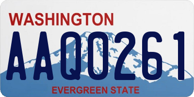 WA license plate AAQ0261
