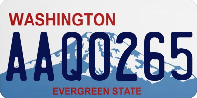 WA license plate AAQ0265