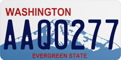WA license plate AAQ0277