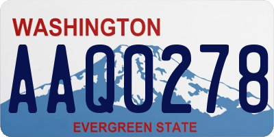 WA license plate AAQ0278