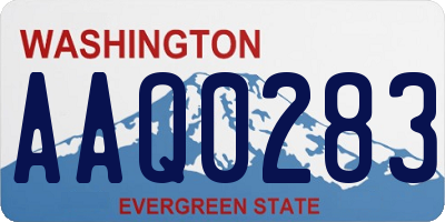 WA license plate AAQ0283