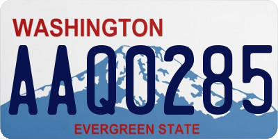 WA license plate AAQ0285