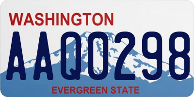 WA license plate AAQ0298