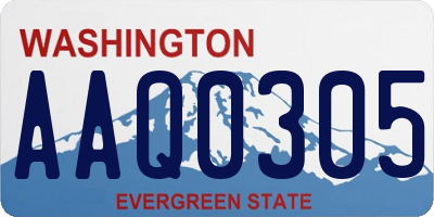 WA license plate AAQ0305